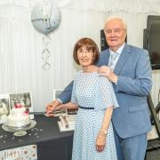 Clive and Joan Hitchings celebrate their Diamond Wedding at Stratford Racecourse