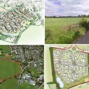 the planned development, and view of the site from Pencombe Lane