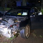 The car was heavily damaged in the crash in Hereford