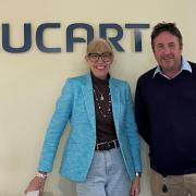 Councillor Beverly Nielsen with Jonny Wilks managing director of  Lucart Hygiene Ltd