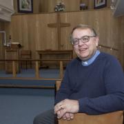 Rev Phil Warrey in the old Ledbury Methodist Church
