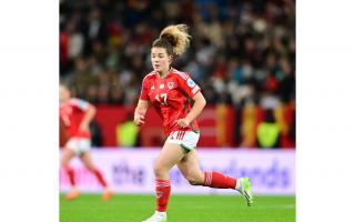 Mary McAteer during her debut for Wales in the Nations League match against Germany