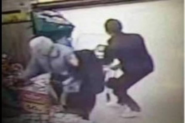 ROBBED: The pair appeared to take the lady's bag while she was distracted